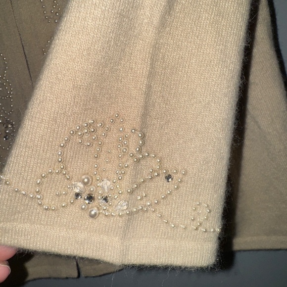 Ann Taylor Beaded Ultra Soft Angora Blend Sweater Cardigan Size XL - Picture 2 of 9